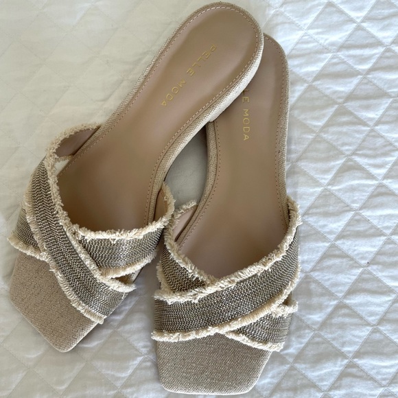 PELLE MODA Hailen Sandals Size 7 1/2 Chain bead fringe in Natural NEW! Shoes 7.5 - Picture 11 of 14